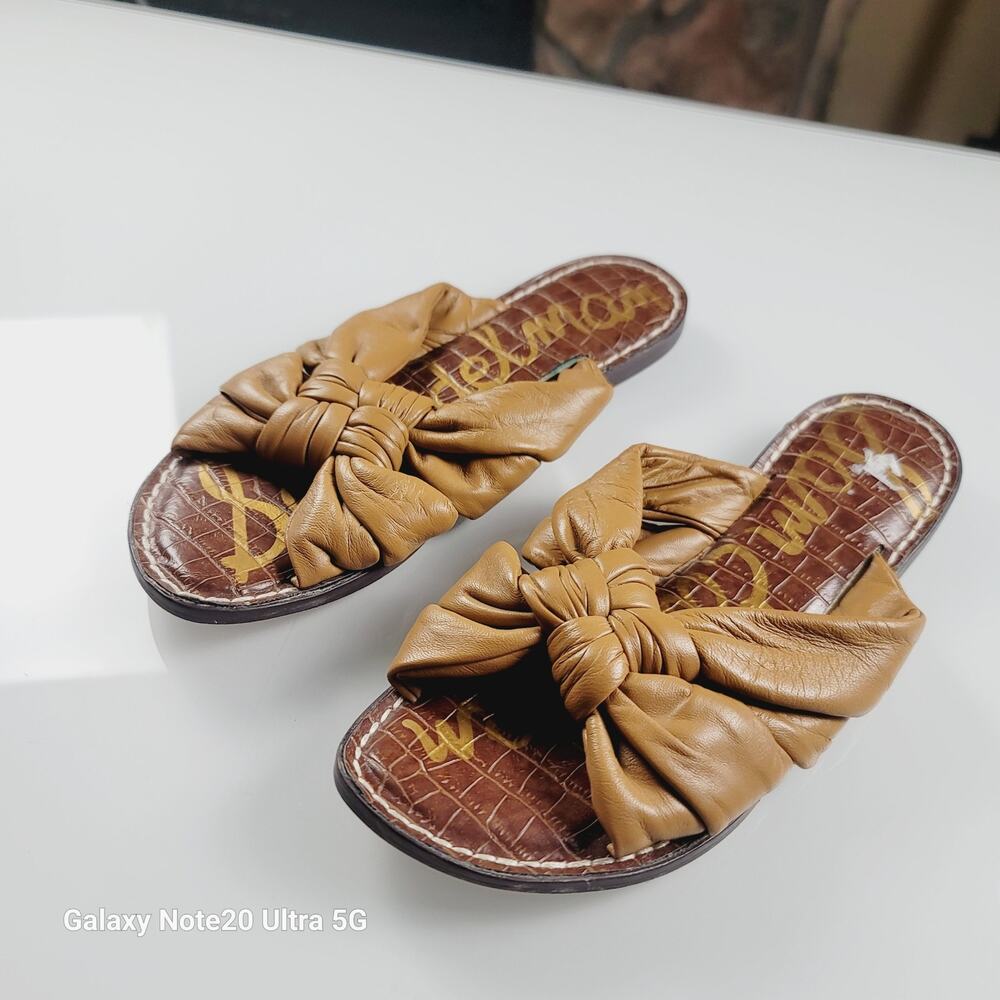 Sam Edelman Garson Knitted Slide Sandal in Camel, sz 8.5